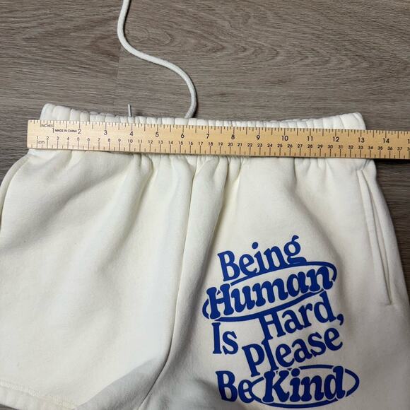 Mayfair Group “Being Human Is Hard” fleece sweat shorts Size XS Fleece Shorts - Picture 6 of 8
